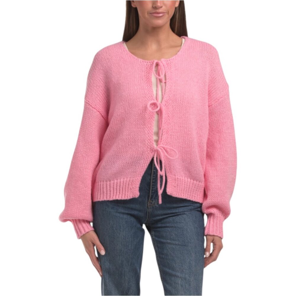 PAPERHEART Front Tie Knit Cardigan